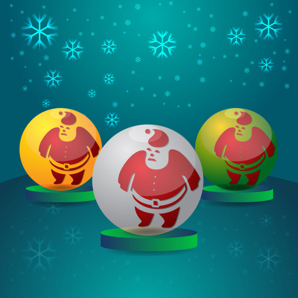 圣诞雪花玻璃球。矢量图图片下载