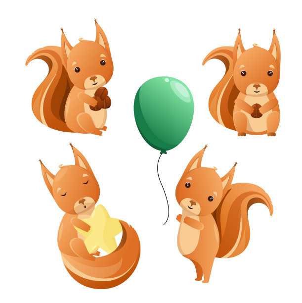 一组可爱的松鼠图片下载