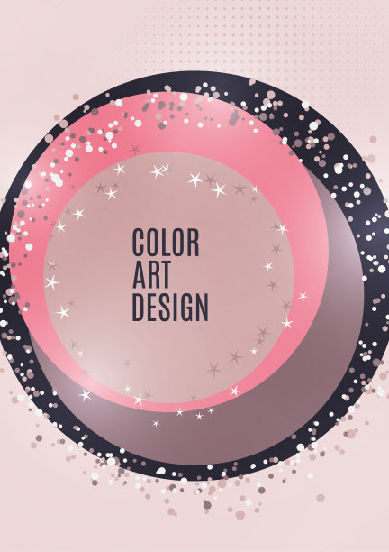 抽象的背景与重叠的圆和点。混沌运动。圆形横幅，文字留白。向量图片下载