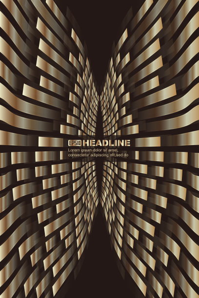 对称的丝带金色条纹与豪华的纹理海报背景图片下载