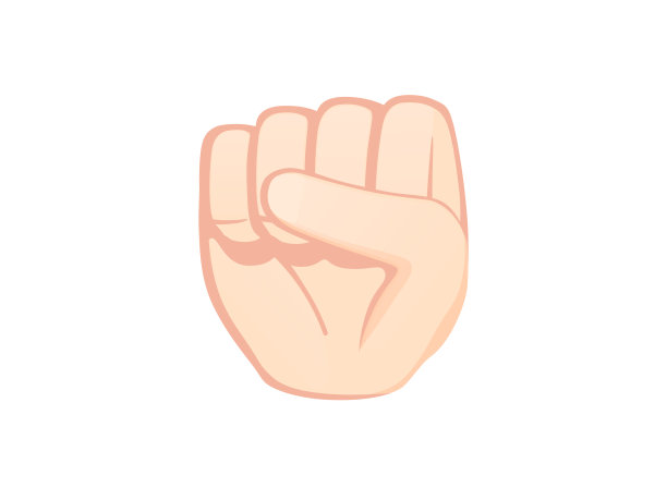 高举的拳头图标。手势表情插图。图片下载