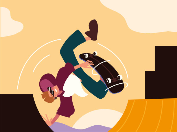 年轻人在街上玩滑板图片下载