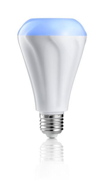 现代灯泡集成扬声器，孤立图片下载