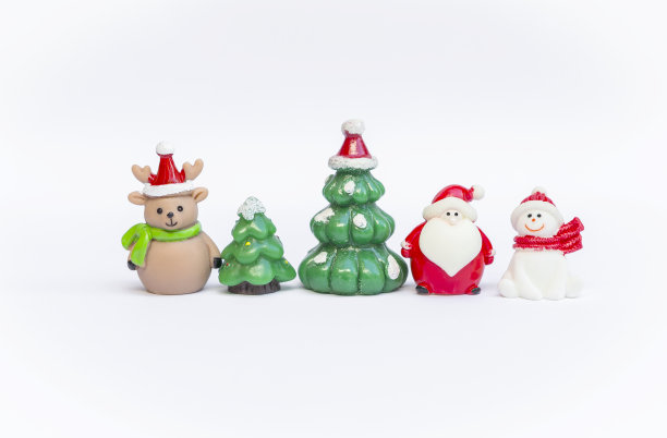 白色背景上可爱的圣诞装饰项目图片下载