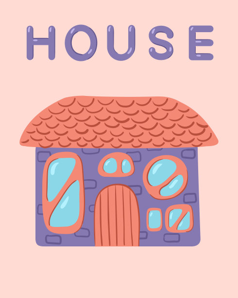 新艺术派色彩斑斓的公寓。有特殊窗户的房子。EPS 10不透明。图片下载