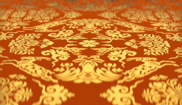 3d渲染中国金色经典吉祥图案中国新年背景微透镜。祝你好运。好运气。春节卷轴图片下载