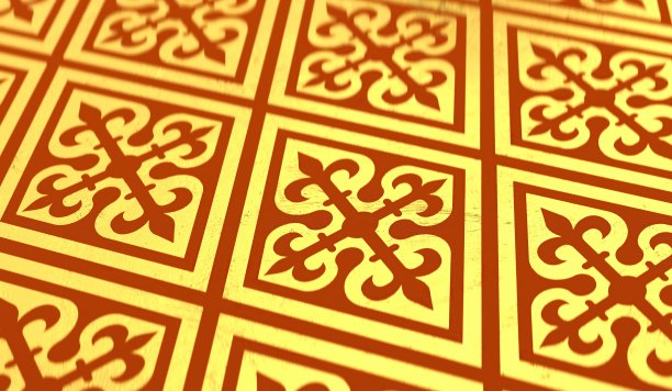 3d渲染中国金色经典吉祥图案中国新年背景微透镜。祝你好运。好运气。春节卷轴图片下载