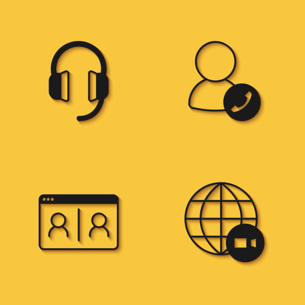 设置耳机视频聊天会议和图标图片下载