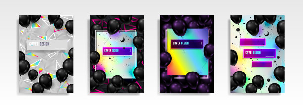 很酷的潮流液体梯度形状图片下载