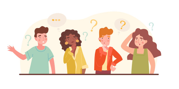 画上是一群深思熟虑的人站在一起的画像图片下载