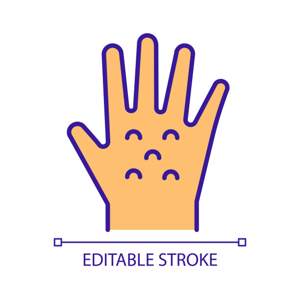 双手过敏反应RGB颜色图标图片下载