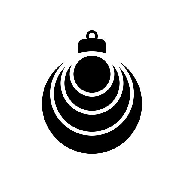 圣诞球图标。黑色的轮廓。侧视图。矢量简单平面图形说明。白色背景上的孤立对象。隔离。图片下载