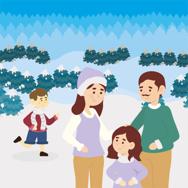 冬季与家庭图片下载