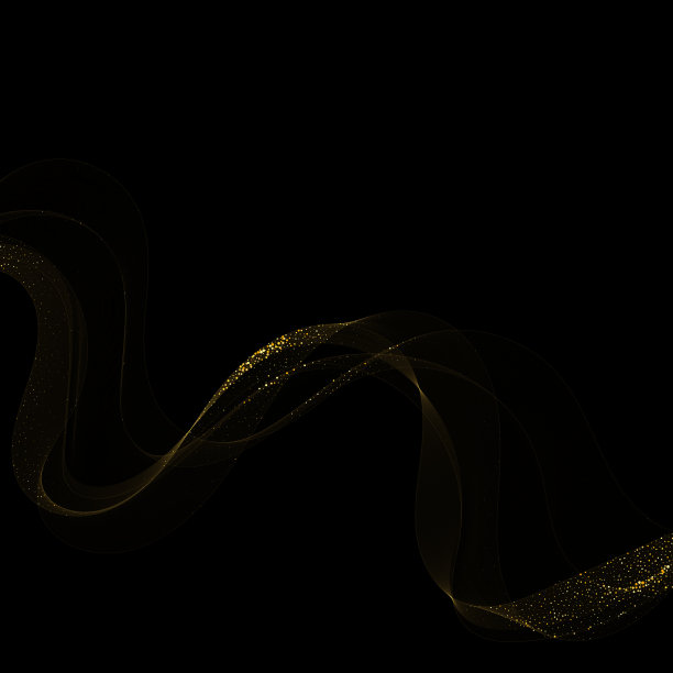 金色发光的灯光效果在黑色的背景图片下载