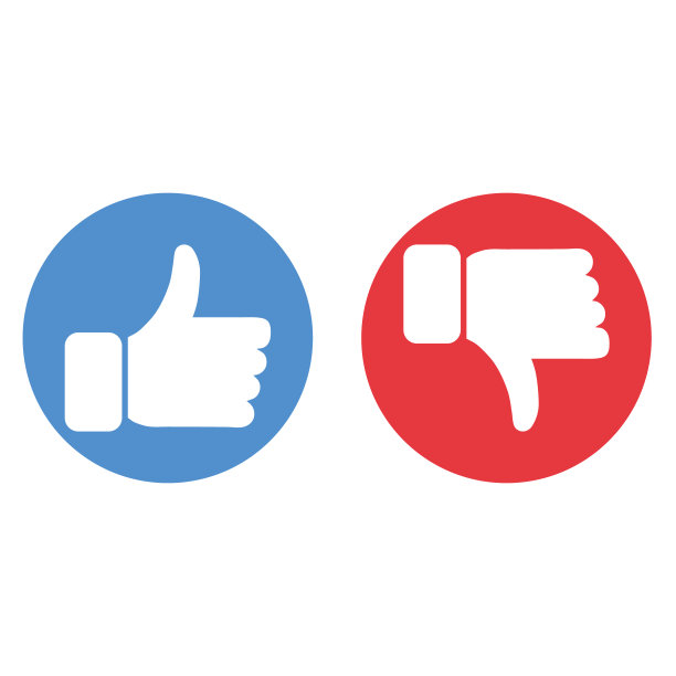 喜欢和不喜欢图标矢量插图图片下载