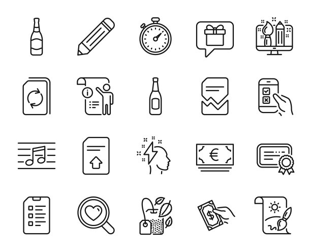 套欧元货币铅笔和搜索图片下载