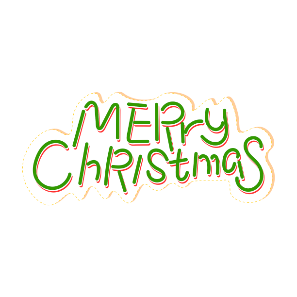 圣诞节merrychristmas绿色立体英文艺术字图片下载