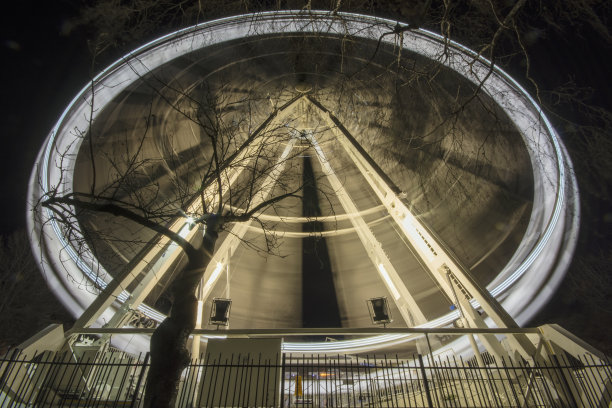 布达佩斯摩天轮的夜晚图片下载