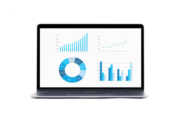 带有信息图屏幕的笔记本电脑图片下载
