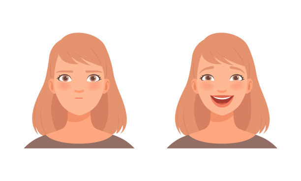 女人头与短发沮丧和图片下载