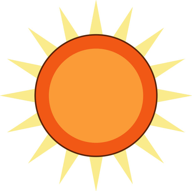 白色背景上简单的太阳符号图片下载