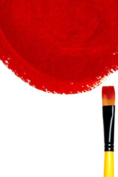 有红点的画笔(孤立在白色上)图片下载