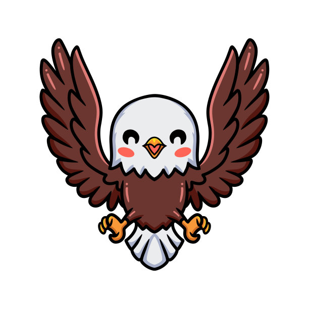 可爱的小鹰卡通飞翔图片下载