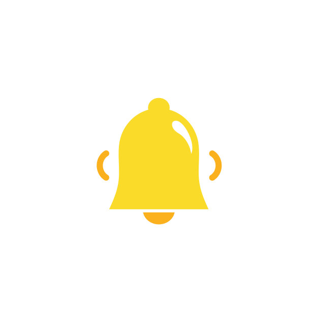 通知铃图标被隔离在白色背景上。渲染黄色铃声与新通知的社交媒体提醒。矢量图标图片下载