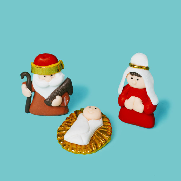 神圣的家庭和文字圣诞快乐图片下载