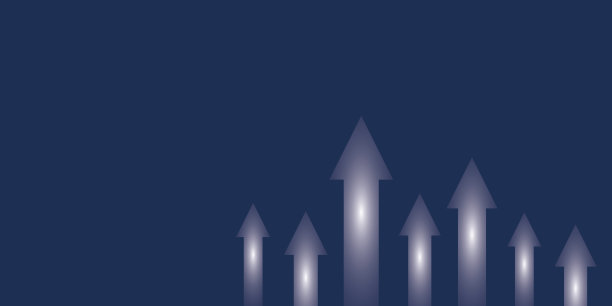 黑色背景上的白色箭头组，蓝色背景，商业目标或目标成功。图片下载