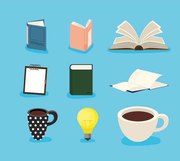 书籍和杯子图片下载