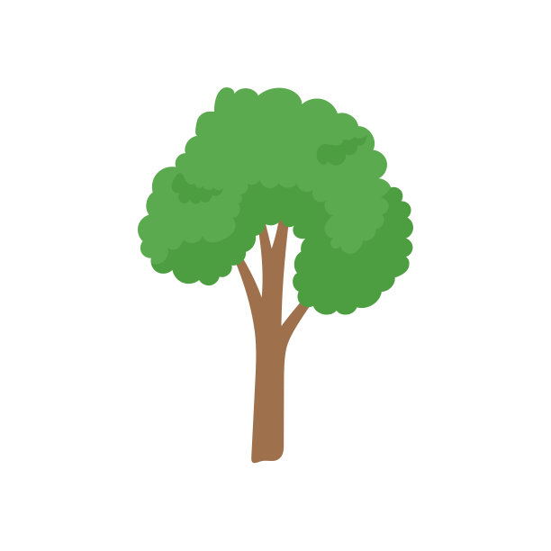 向量绿树元素。装饰用肥沃森林图片下载