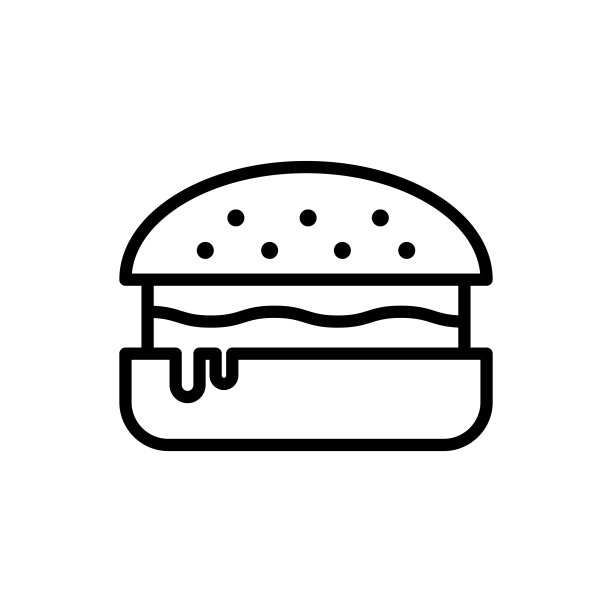 汉堡图标设计矢量模板插图标志和符号EPS 10白色背景图片下载