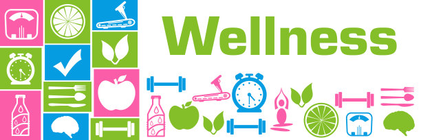 健康绿色蓝色粉色健康符号网格左右图片下载