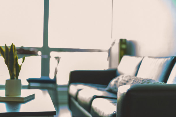 公寓客厅沙发和咖啡桌模糊作为背景照片系列图片下载