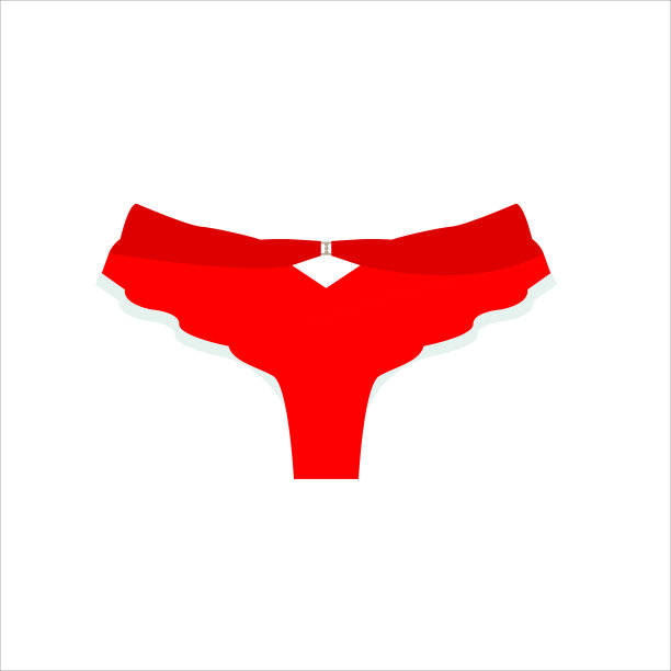 红色的蕾丝内裤。矢量图图片下载