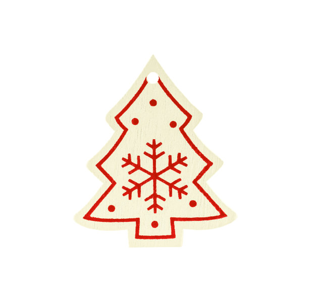 白色背景上的白色木制圣诞树。隔离图片下载