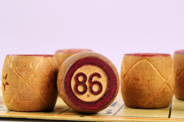 家庭棋盘游戏乐透。木桶在白色背景上编号为86图片下载