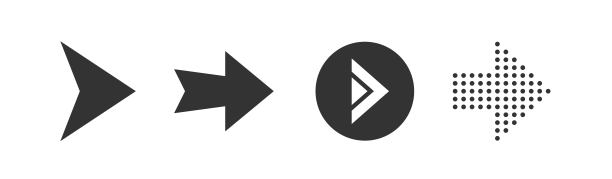 箭头黑色设置图标。箭头的收藏。现代简单箭头图片下载