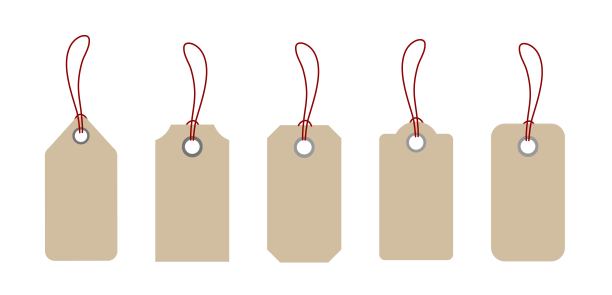 白色的价签挂着。可以用于销售和促销。股票孤立图片下载