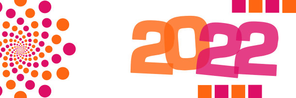 2022年粉红橙色圆点水平图片下载