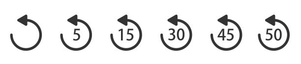 白色背景上的WebRepeat 5, 15, 30, 45秒简单图标。重播图标。应用于程序、网页或媒体播放器的重播图标图片下载