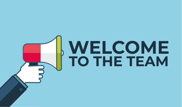 手绘字体团队欢迎标志，时尚金色灰色元素图片下载