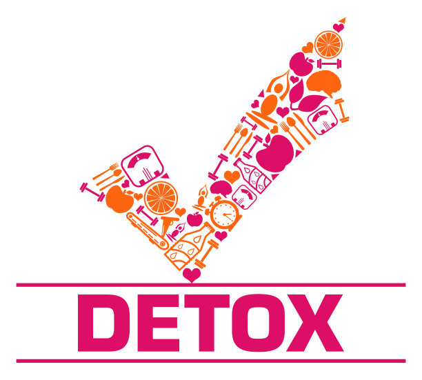 排毒粉橙健康标志在上面打勾图片下载