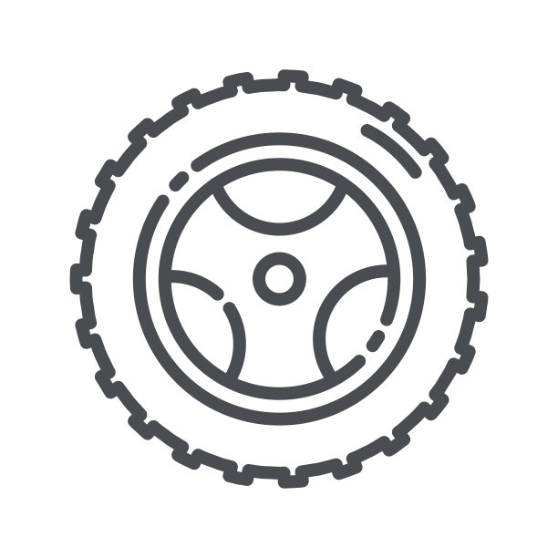 矢量线图标的汽车轮胎侧面视图孤立图片下载