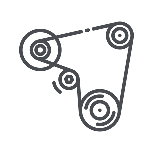 矢量线图标的传动带前视图孤立图片下载