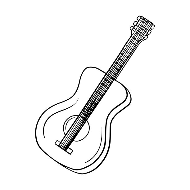 吉他矢量图标，涂鸦素描，旅游娱乐图片下载