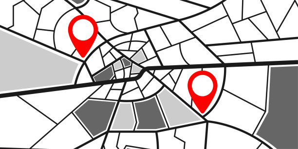 GPS引脚在道路上的简单说明图片下载