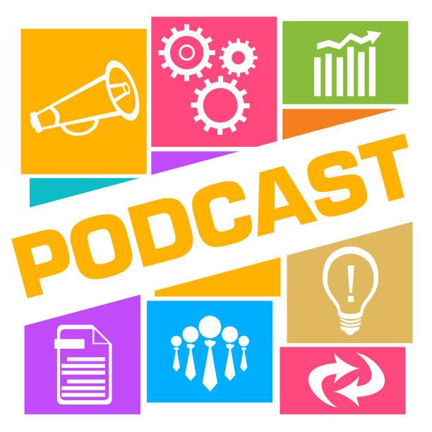 播客彩色商业符号网格图片下载