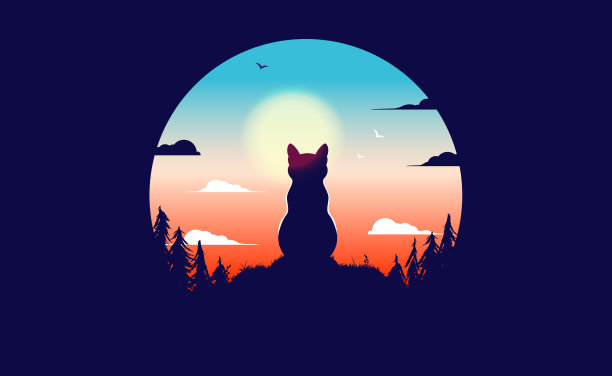 猫坐在户外放松图片下载